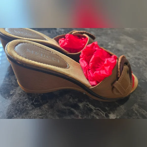 SESTO MEUCCI Tan Leather Women's Sandals Made In Italy Size 8M - Picture 5 of 7